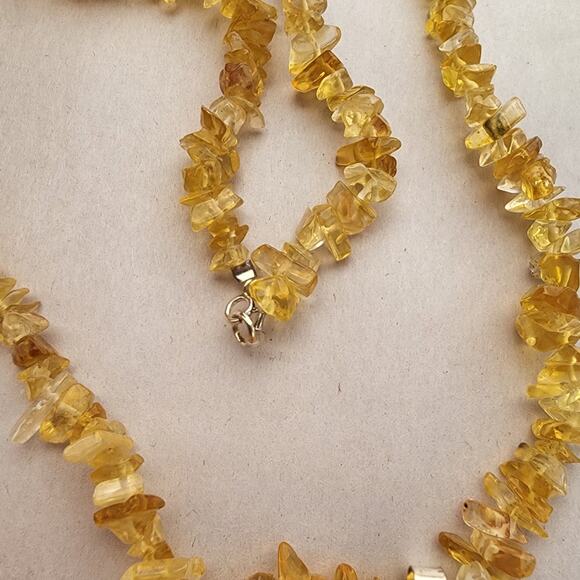 Citrine Necklace Sterling Silver Stamped 925 Gemstone Solar Quartz Geode New - Picture 2 of 7